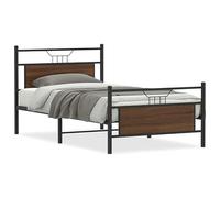 Eleganz Struttura del letto senza materasso, effetto rovere marrone, 107 x 203 cm, elegante letto in legno con testiera per camera da letto, durevole e stabile, design moderno per un sonno riposante