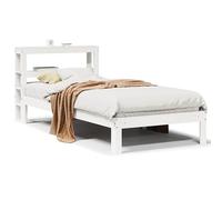 Eleganz Struttura in legno di pino massiccio con testiera 75 x 190 cm - Letto a soppalco bianco senza materasso, durevole e stabile per camera da letto