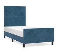 Eleganz Struttura letto 100 x 200 cm velluto blu scuro - Letto moderno senza materasso per camera da letto, durevole e stabile - Elemento di stile per la vostra casa