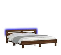 Eleganz Struttura letto con illuminazione effetto rovere marrone - Testiera moderna per camera da letto, durevole ed elegante - Atmosfera perfetta per un sonno riposante
