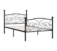 Eleganz Struttura letto con rete a doghe 100 x 200 cm - Letto in metallo nero per camera da letto, stabile e durevole - Ideale per piccoli spazi - Design moderno per un sonno riposante