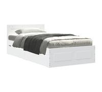Eleganz Struttura letto con testiera, 75 x 190 cm, colore bianco, letto moderno e stabile, senza materasso, ideale per camera da letto e camera degli ospiti, salvaspazio e durevole