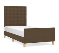 Eleganz Struttura letto con testiera 90 x 190 cm - Letto in tessuto marrone scuro per camera da letto | Stabile e durevole | Design moderno per un sonno riposante