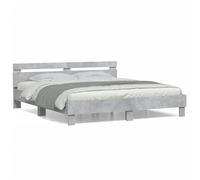 Eleganz Struttura letto con testiera, grigio cemento, 200 x 200 cm, design moderno per camera da letto, materiale durevole in legno, soluzione elegante per un sonno riposante