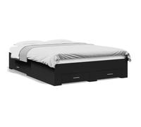 Eleganz Struttura per letto con cassetti nero 135 x 190 cm - Moderno letto in legno con spazio per piccoli spazi - Durevole ed elegante