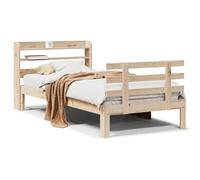 Eleganz Struttura per letto in legno di pino massiccio, 90 x 200 cm, con testiera, non trattata e durevole, per un sonno sano, senza materasso, design rustico per cameretta dei bambini e camera degli