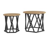 Eleganz Tavoli da tavolo 2 pezzi rovere artisano - Tavoli in legno massello di rovere per soggiorno, cucina o ufficio - Durevole ed elegante - Set salvaspazio