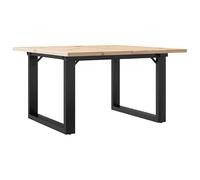 Eleganz Tavolino con struttura a O, 70 x 70 x 40 cm, in legno massello di pino e acciaio, moderno tavolo da soggiorno per piccoli spazi, durevole e stabile
