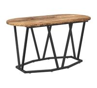 Eleganz Tavolino da caffè in legno antico, 80 x 40 x 40,5 cm, in legno massello per soggiorno, look rustico, industriale, durevole e stabile, struttura in metallo, ideale per strutture moderne
