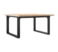 Eleganz Tavolino da salotto, 90 x 90 x 45,5 cm, in legno massello di pino e acciaio, non trattato, moderno, per piccoli spazi