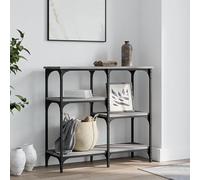 Eleganz Tavolo consolle Sonoma grigio 80 x 29 x 75 cm in legno e metallo - Moderno set laterale per soggiorno e corridoio - Robusto tavolino ad alta capacità