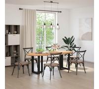 Eleganz Tavolo da pranzo in legno massello di rovere, 220 x 100 x 74 cm, ovale, finemente levigato e laccato chiaro, perfetto per soggiorno o sala da pranzo, durevole ed elegante
