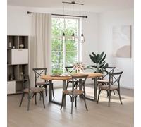 Eleganz Tavolo da pranzo in rovere massiccio, ovale, 200 x 100 x 74 cm, finemente levigato e laccato chiaro, perfetto per soggiorno o sala da pranzo, durevole ed elegante