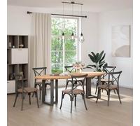 Eleganz Tavolo da pranzo in rovere massiccio, ovale, 240 x 100 x 74 cm, finemente levigato e laccato chiaro, perfetto per soggiorno e sala da pranzo, durevole ed elegante
