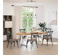 Eleganz Tavolo da pranzo ovale in legno di quercia massiccio, 220 x 100 cm, marrone chiaro, finemente levigato e laccato, elegante e durevole per soggiorno o sala da pranzo