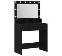 Eleganz Tavolo da toeletta con ripiano effetto quercia - Set di mobili per camera da letto in legno 79 x 41 x 135 cm, nero - Elegante e pratico per un maggiore ordine