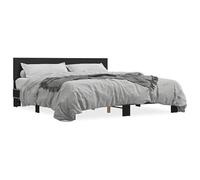 Eleganz Telaio letto 200 x 200 cm, colore nero, moderno letto matrimoniale in legno e metallo, struttura stabile e durevole per un sonno riposante
