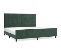 Eleganz Telaio letto 200 x 200 cm velluto verde scuro - Moderno letto matrimoniale con testiera, struttura in metallo resistente per camera da letto, facile da montare