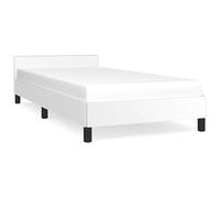 Eleganz Telaio letto 80 x 200 cm, bianco con testiera, design moderno per camera da letto e camera degli ospiti, struttura in legno stabile e facile da pulire, ideale per piccoli spazi