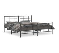 Eleganz Telaio letto con testiera e pediera in metallo nero 183 x 213 cm - Telaio stabile per un sonno confortevole - perfetto per camera da letto
