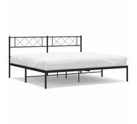 Eleganz Telaio letto con testiera in metallo nero 183 x 213 cm - Moderno letto matrimoniale per camera da letto, robusto e durevole, salvaspazio per piccoli spazi