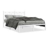 Eleganz Telaio letto con testiera - Telaio letto in metallo 135 x 190 cm bianco - Design moderno camera da letto, struttura stabile e durevole per un sonno riposante