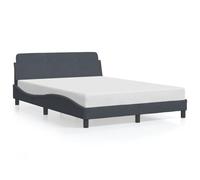Eleganz Telaio letto "Dover", 140 x 200 cm, in velluto, moderno letto con testiera per camera da letto, grigio scuro, struttura stabile per un sonno riposante
