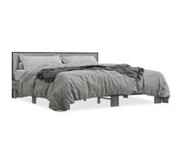 Eleganz Telaio letto grigio 200 x 200 cm - Letto alla moda Sonoma in legno e metallo - Telaio stabile per un sonno riposante - Ideale per camera da letto dal design moderno