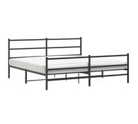 Eleganz Telaio letto in metallo nero 183 x 213 cm con testa e pediera - Moderno letto con telaio per camera da letto, robusto e durevole - soluzione perfetta per un sonno riposante