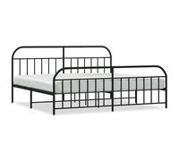 Eleganz Telaio letto in metallo nero 193 x 203 cm con testiera e pediera. Design moderno per camera da letto, durevole ed elegante. Soluzione perfetta per un sonno riposante