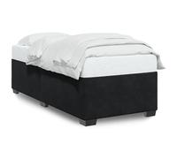 Eleganz Telaio letto nero 90 x 190 cm velluto - Moderno letto con rivestimento in velluto per camera da letto, robusto telaio in metallo per letto singolo, salvaspazio e durevole