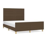 Eleganz Telaio letto senza materasso 140 x 200 cm marrone scuro - Moderno letto in tessuto con piedi stabili, posto sotto il letto, facile da montare - Ideale per camere da letto e appartamenti
