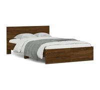 Eleganz Telaio per letto con testiera in effetto rovere marrone, 135 x 190 cm, moderno letto in legno per camera da letto, durevole ed elegante