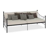 Eleganz Telaio per letto diurno, in metallo nero, 90 x 200 cm, moderno e stabile, per adulti e bambini, ideale per camere degli ospiti o piccoli spazi, design durevole per un sonno riposante