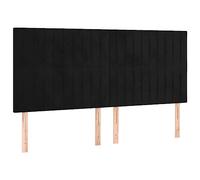 Eleganz Testate di lusso, 4 pezzi, colore nero, 100 x 5 x 78/88 cm, in velluto, ideali per camera da letto e soggiorno, design moderno