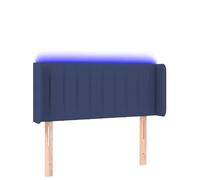 Eleganz Testiera blu 93x16x78/88 cm - Testiera moderna in tessuto per letti e accessori, Efficienza energetica ed elegante - Illuminazione perfetta per camera da letto