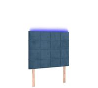 Eleganz Testiera blu scuro 100 x 5 x 118/128 cm velluto - Testiera di lusso per letti con illuminazione, decorazione camera da letto, design moderno per soggiorno e camera da letto