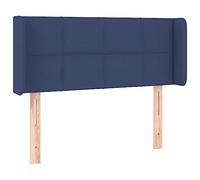 Eleganz Testiera con orecchie blu, 103 x 16 x 78/88 cm, in tessuto, di alta qualità, per camera da letto, durevole e confortevole, perfetta per un sonno riposante