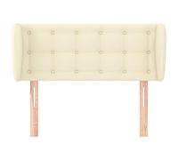 Eleganz Testiera con orecchie - Crema 103 x 23 x 78/88 cm ecopelle - Testiera di lusso per camera da letto - Design elegante e durevole - Migliora il comfort della stanza