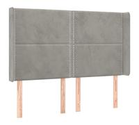 Eleganz Testiera con orecchie grigio chiaro 147 x 16 x 118/128 cm velluto - Testiera di lusso per camera da letto, design morbido in velluto per il massimo comfort | Elegante letto design per ambienti