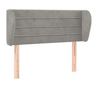 Eleganz Testiera con orecchie grigio chiaro, 93 x 23 x 78/88 cm, in velluto, per camera da letto, testiera in velluto di alta qualità, con orecchie, comfort e stile per il vostro letto