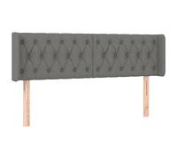 Eleganz Testiera con orecchie grigio scuro 163 x 16 x 78/88 cm - Testiera in tessuto per letti, design di lusso per camera da letto, comoda protezione della testa, accessorio moderno per la casa