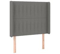 Eleganz Testiera con orecchie grigio scuro, 83 x 16 x 118/128 cm, tessuto di alta qualità per camera da letto, durevole ed elegante, design moderno per un sonno riposante