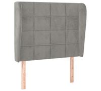 Eleganz Testiera con orecchie in grigio chiaro - Rivestimento in velluto 93 x 23 x 118/128 cm - Testiera di alta qualità per camera da letto - Soluzione elegante e comoda per il vostro comfort