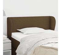 Eleganz Testiera con orecchie marrone scuro 103 x 23 x 78/88 cm - Testiera in tessuto per letto, decorazione camera da letto, design di lusso per un soggiorno moderno