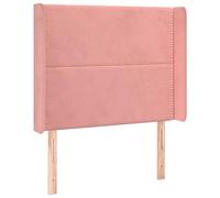 Eleganz Testiera con orecchie rosa, 103 x 16 x 118/128 cm, in velluto di alta qualità, per un dolce comfort durante il sonno, morbido velluto per un tocco delicato, ideale per la camera delle ragazze