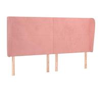 Eleganz Testiera con orecchie rosa 163x23x118/128 cm velluto - Testiera di lusso per letto con orecchie, rivestimento in velluto morbido per camera da letto, design moderno per un maggiore comfort e