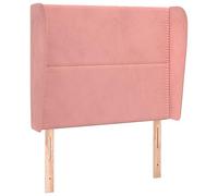 Eleganz Testiera con orecchie rosa 83 x 23 x 118/128 cm velluto - Testiera di lusso per letti e accessori, morbido velluto per un maggiore comfort, perfetta per camera da letto e soggiorno