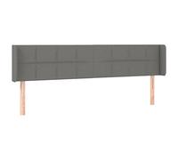 Eleganz Testiera con orecchie - Testiera in tessuto grigio scuro 203 x 16 x 78/88 cm per letti, moderna e durevole, migliora il comfort e lo stile del sonno, ideale per camera da letto