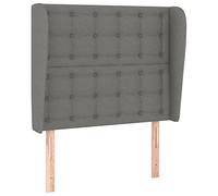 Eleganz Testiera con orecchie - Testiera in tessuto grigio scuro 93 x 23 x 118/128 cm - Testiera moderna e durevole per letti - Complemento perfetto per camera da letto e soggiorno